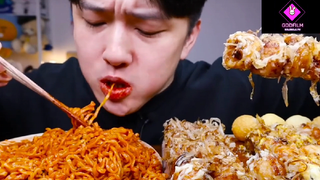 Mukbang mì và nem viên p1 #anngon
