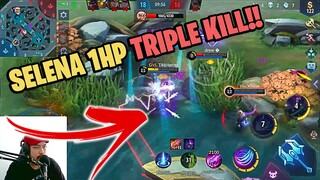 SELENA 1HP TRIPLE KILL!!! |  JUNGLEGOD SELENA |  Mobile Legends Moments