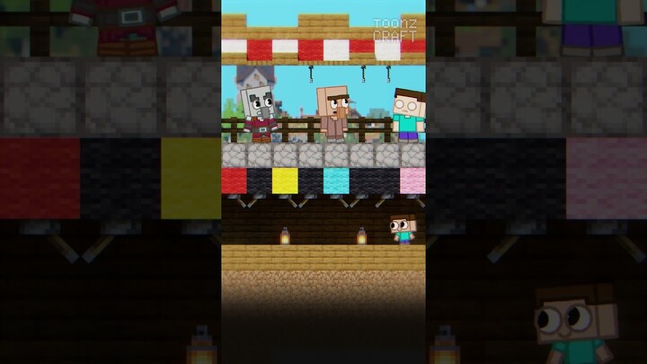 Pull The Lever challenge! Who's the lucky one? (Funny Minecraft Animation) #shorts #cartoon
