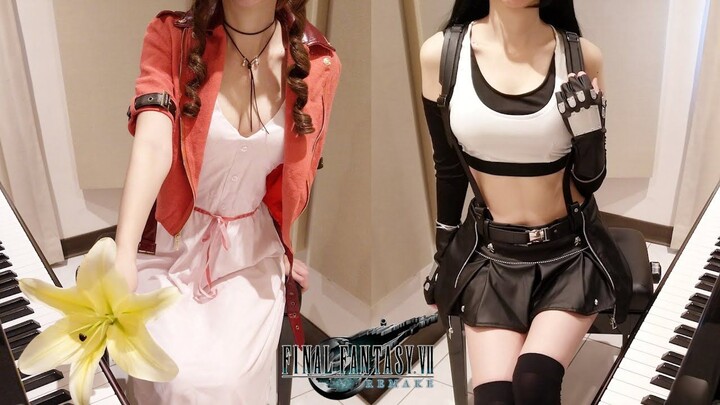 【4K】COS Tifa and Aerith "Final Fantasy VII Remake and Original 4-song Piano Medley" [Come and learn 