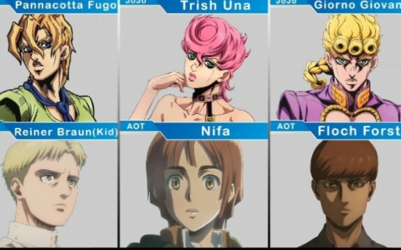 Let’s take a look at the characters with the same voice actor in “JOJO” and “Giant”.