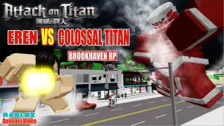 Attack on Titan : Eren VS Colossal Titan -  Roblox Animation