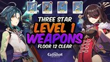 Floor 12 But My Weapons Are Level 1 | Genshin Impact