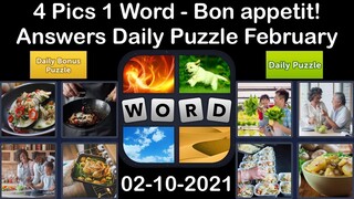 4 Pics 1 Word - Bon appetit! - 10 February 2021 - Answer Daily Puzzle + Daily Bonus Puzzle