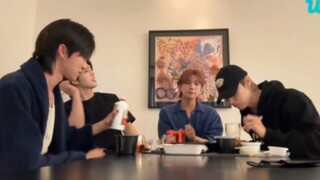 As they were chatting, Xiao Ba suddenly started speaking Chinese to Junni: "Here, try some of this—i