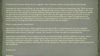 Classified Ads In Los Angeles