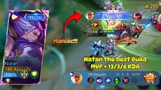 Natan MANIAC!!! Best build Natan Terbaru MVP 13/3/6 KDA | Gameplay Natan Terbaru