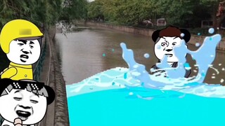 The expert fell into the river and no one rescued him, so he drowned!