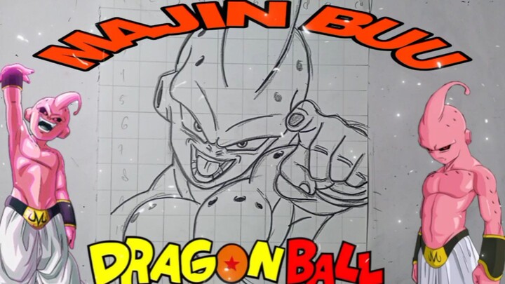 menggambar majin buu, dragon ball