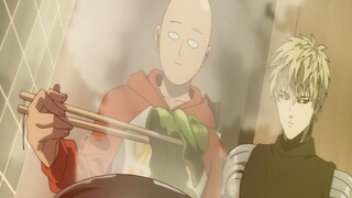 Saitama: "Kudengar makan rumput laut bisa membuat rambutmu tumbuh."