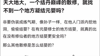 天大地大，一个结丹巅峰的散修，就找不到一个地方凝结元婴吗？《凡人修仙传》