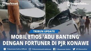 Video Viral Detik detik Mobil Etios 'Adu Banteng' dengan Fortuner di Konawe Sulawesi Tenggara
