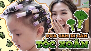 Một ngày vắng bố ! Mẹ đưa CamCam đi làm tóc xoăn ! | Gia Đình Cam Cam Vlog 156