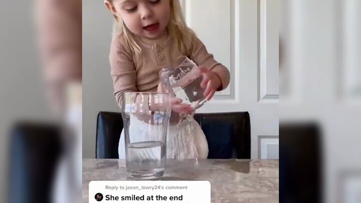 #Parenting Requires Great Patience# This is a water-pouring exercise designed to build kids’ patienc