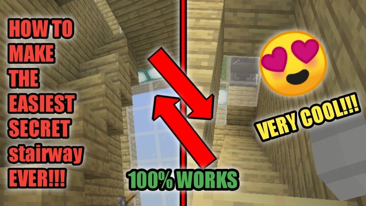 HOW TO MAKE THE EASIEST AND SIMPLE SECRET stairway EVER!! | MINECRAFT TUTORIAL