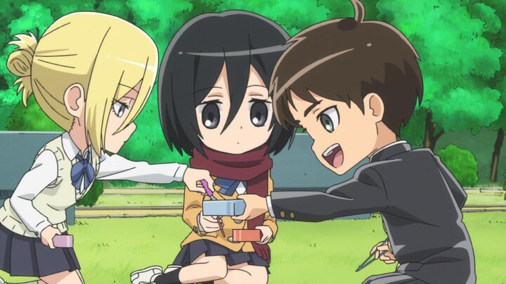 What happens when Ani feeds Alan in front of Mikasa? attack! Giant Middle School Episode 03/Complete
