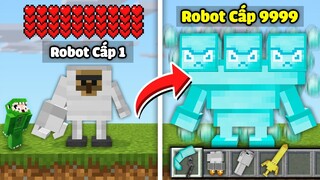 Minecraft Bedwars, Sở Hữu Robot Siêu Cấp Có Thể Nâng Cấp Thành Robot Hacker Troll Noob Team