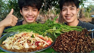 แม่เป้งมดแดง กินกับส้มตำมันชั่งเข้ากัน พากันแซ่บสุดๆ