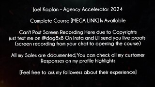 Joel Kaplan Course Agency Accelerator 2024 download