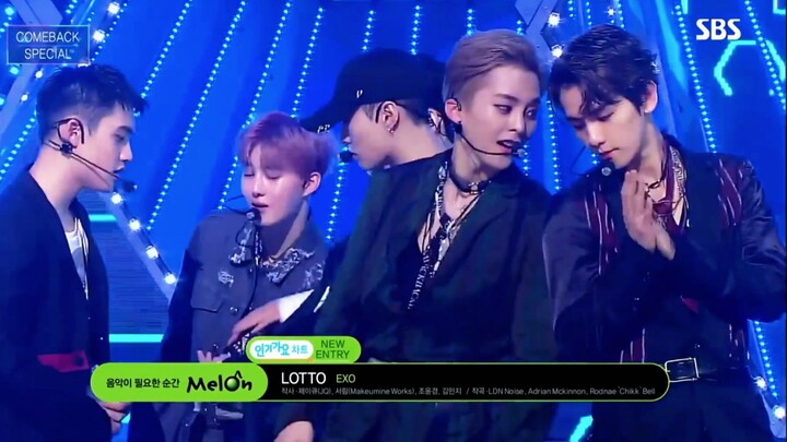 No one can resist EXO’s high-definition live performance of “Lotto”; the intro is absolutely iconic.