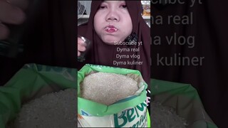 DYMA KULINER 💕ASMR RAW RICE EATING 💕Makan Beras Mentah💕 #shorts #mukbang @dymavlog @Dymakuliner