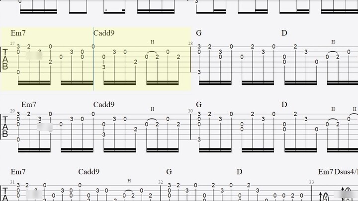 【Fingerstyle Guitar Tab】Your Name- At Twilight