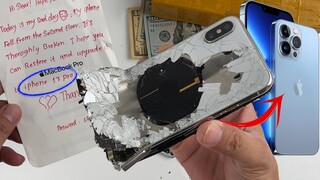 Destroyed iPhone X Restoration and How to Turn it into a Brand New iPhone 13 Pro