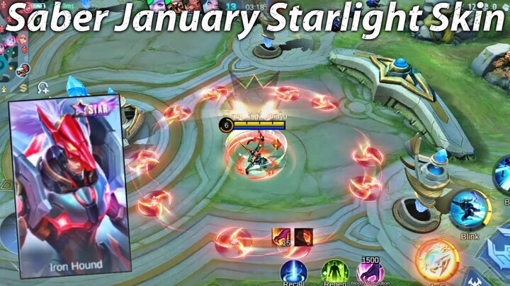 Saber No Cooldown Skills Starlight Skin Iron Hound Gameplay - Mobile Legends