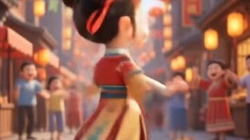 Little Princess in a Magical Chinese Lantern Street 🏮✨