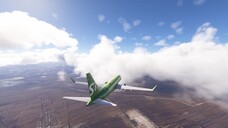 Flying through a Boeing 737 Max 8 airplane cloud in Microsoft Flight Simulator 2024