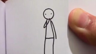 手翻书大神根据热门BGM 制作的翻页动画， 这个卡点就很妙