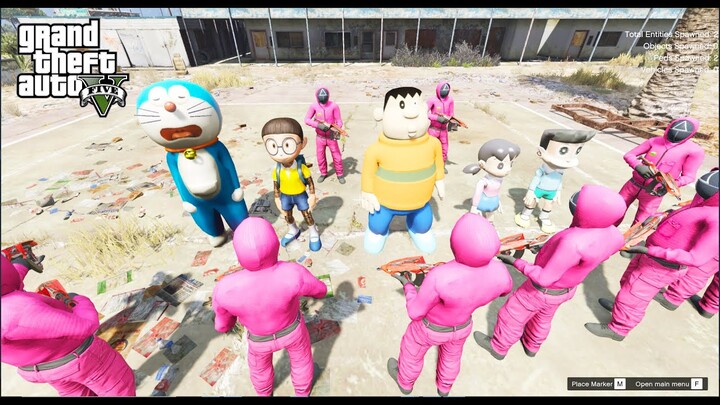 GTA 5 Mod - Biệt Đội Nobita Doremon Xuka Xeko Chaien Tham Gia Squid Game