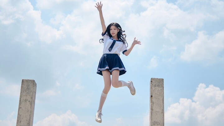 Super sweet senior sister || Refreshing summer sailor skirt ❤NONONO❤ [4k vertical screen]