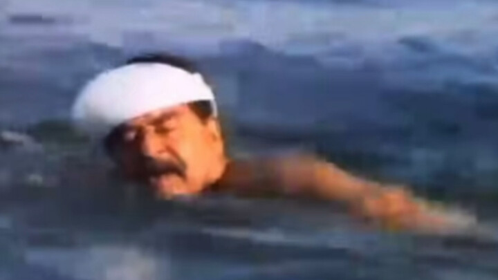 ภาพจริงของซัดดัมว่ายน้ำในแม่น้ำไทกริสปี 1997