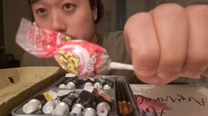 ASMR EATING FIZZY CHERRY LOLLIPOP & PAINTING