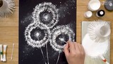 Menggambar Dandelion dengan Gulungan Kertas