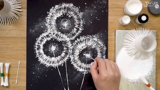 Menggambar Dandelion dengan Gulungan Kertas