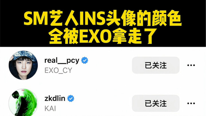 【EXO】جميع ألوان الصور الرمزية على إنستغرام لفناني SM استولى عليها EXO!