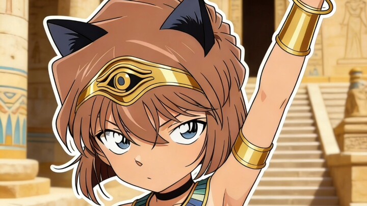 Detective Conan, adorable baby in ancient Egyptian style—Ai Haibara