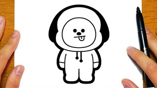 BELAJAR MELUKIS CHIMMY DARI BTS LINE FRIENDS | Lukisan yang senang