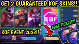 FREE TICKETS! HOW TO GET 35 KOF TICKETS AND GET 2 FREE KOF SKIN IN KOF EVENT 2023! - MLBB