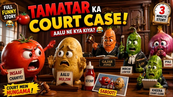 🍅 Tamatar Ne Aalu Par Court Case Kar Diya! 😂 | Funny Vegetable Story | Hindi Urdu Kahani