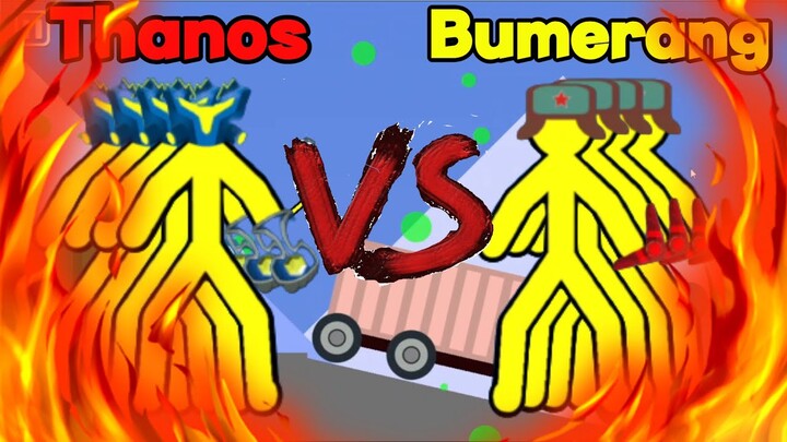 Supreme Duelist Stickman Weapon Thanos VS Bummerang Dance ✔✔✔✔🆚