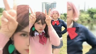 Momo Ayase x Aira Shiratori cosplay dance ! DANDADAN funny couple cos ❣️ Ngenggg