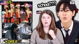 Korean vs American High School Life :  Korean Teen and American Reaction