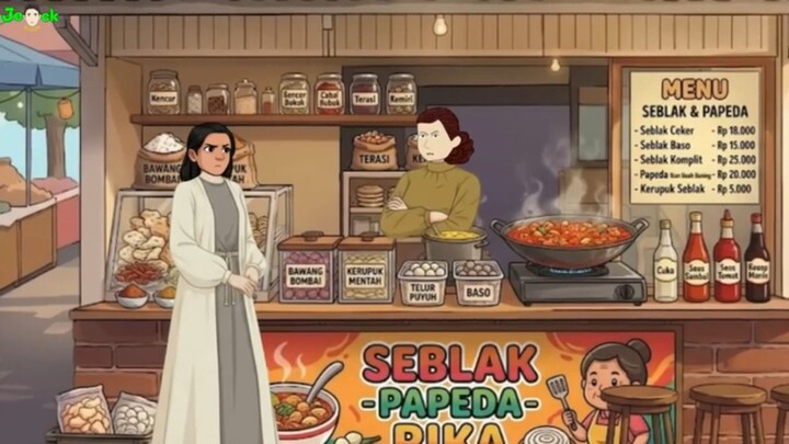 AZAB PENJUAL SEBLAK CURANG PAKAI BALSEM BIKIN PEDASNYA NEMPEL DITENGGOROKAN ANIMASI AZAB