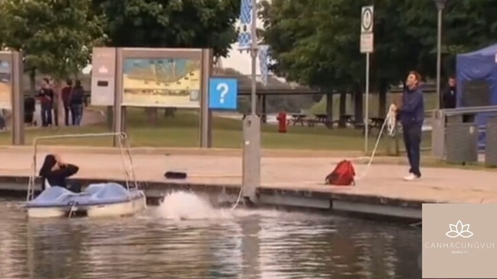 Ngã xuống sông #haihuoc