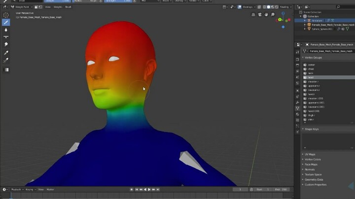 Blender 2.80角色绑定流程02_权重分配