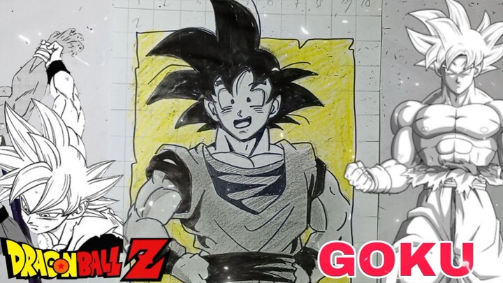 menggambar goku dari anime dragon ball