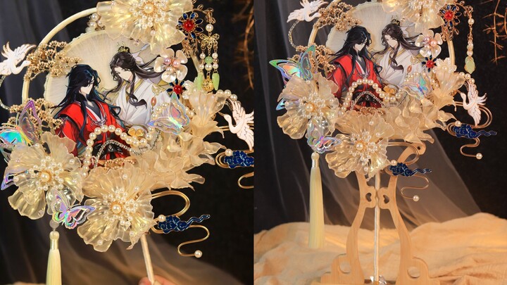 Rolling a silk fan with bare hands for 3 hours! Just to make this birthday gift for Xie Lian!